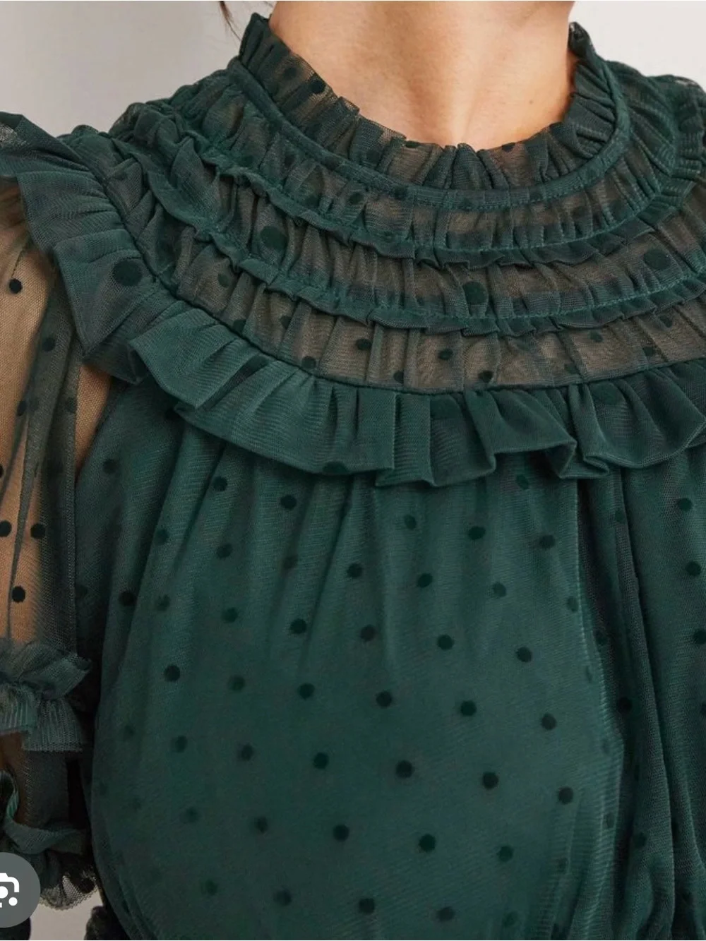Boden polka dot tulle midi dress size 10P NWT D0361 green